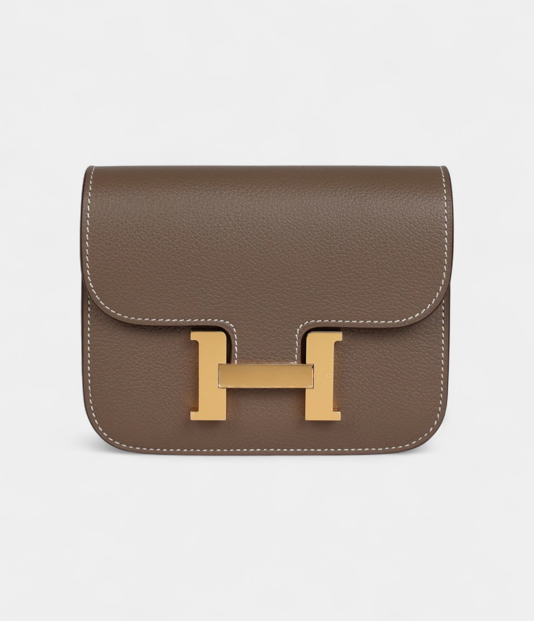 Hermès Constance Slim Wallet Etoupe Evercolor Gold Hardware
