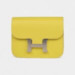 Hermès Constance Slim Wallet Lime Evercolor Palladium Hardware