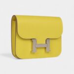 Hermès Constance Slim Wallet Lime Evercolor Palladium Hardware