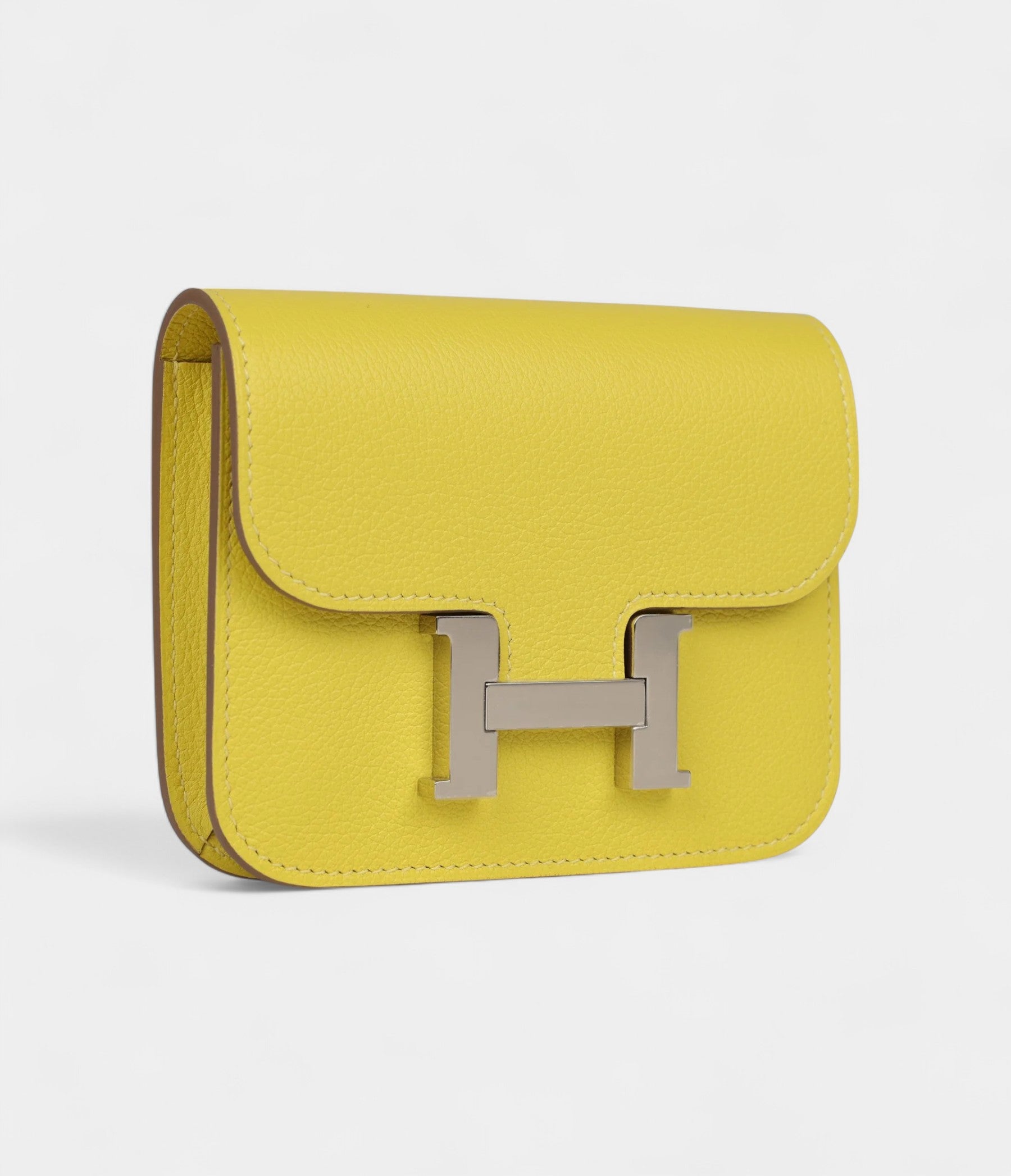 HermesConstanceSlimWalletLimeEvercolorPalladiumHardware_4.jpg Hermès Constance Slim Wallet Lime Evercolor Palladium Hardware