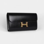 Hermès Rock Constance Wallet To Go Black Box Gold Hardware