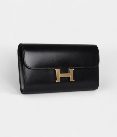 Hermès Rock Constance Wallet To Go Black Box Gold Hardware