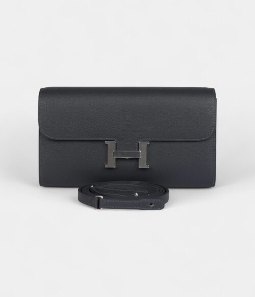 Hermès Constance Wallet To Go Ardoise Evercolor Palladium Hardware