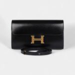 Hermès Rock Constance Wallet To Go Black Box Gold Hardware