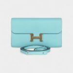 Hermès Constance Wallet To Go Bleu Atoll Epsom Gold Hardware