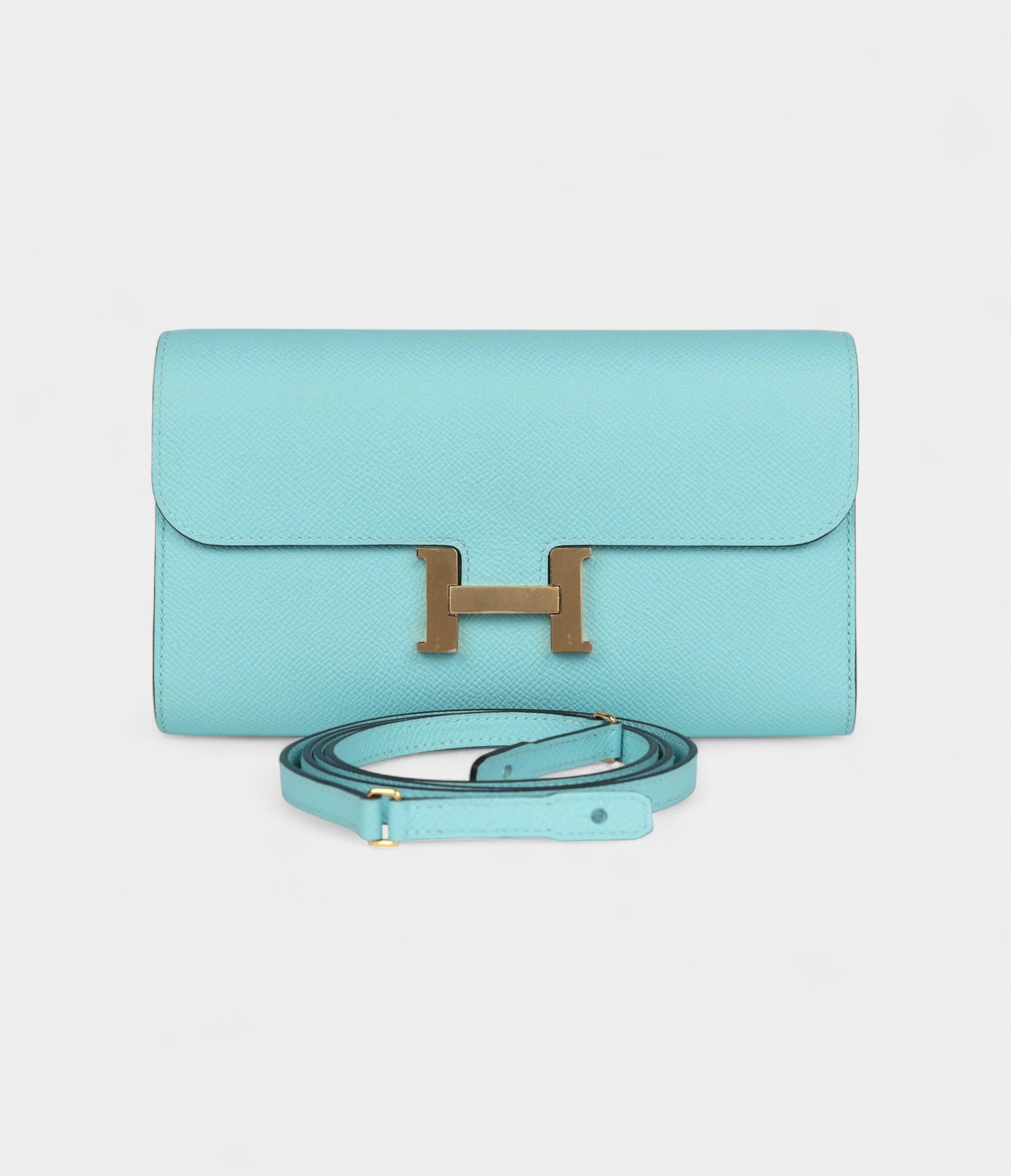 Hermès Constance Wallet To Go Bleu Atoll Epsom Gold Hardware
