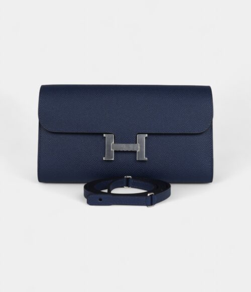 Hermès Constance Wallet To Go Bleu Navy Epsom Palladium Hardware