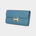 Hermès Constance Wallet To Go Blue Jean Evercolor Gold Hardware