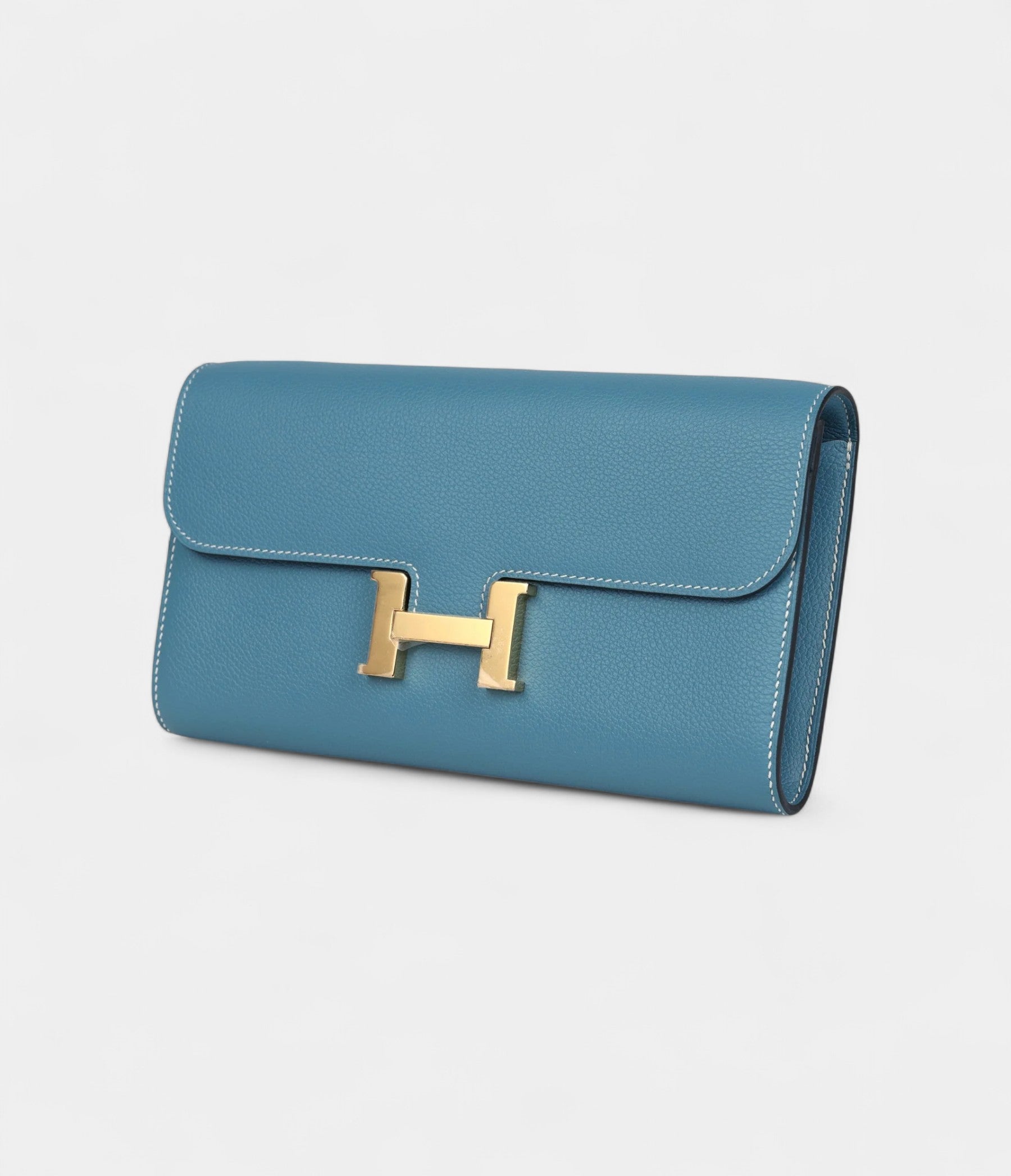 Hermès Constance Wallet To Go Blue Jean Evercolor Gold Hardware