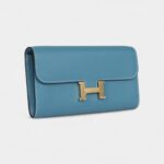 Hermès Constance Wallet To Go Blue Jean Evercolor Gold Hardware