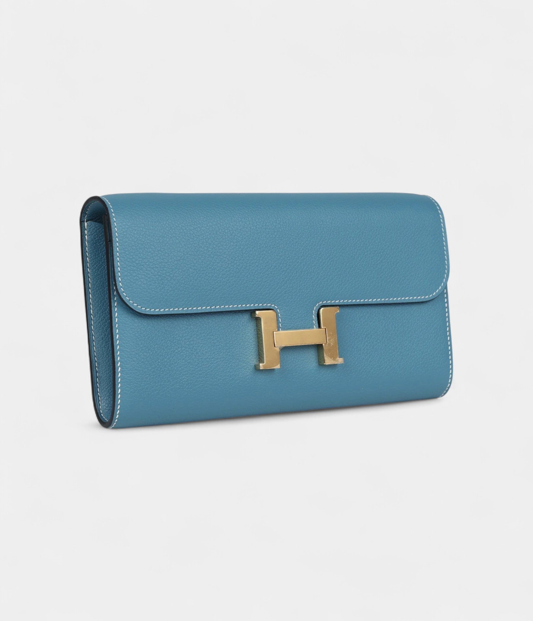 Hermès Constance Wallet To Go Blue Jean Evercolor Gold Hardware