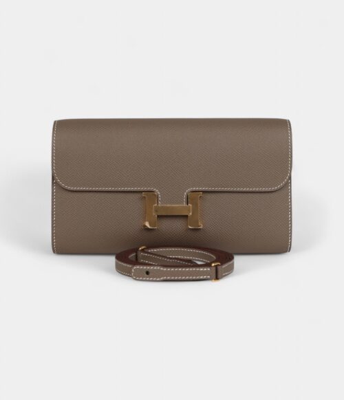 Hermès Constance Wallet To Go Etoupe Epsom Gold Hardware