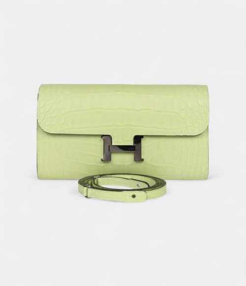 Hermès Constance Wallet To Go Jaune Bourgeon Matte Alligator Palladium Hardware