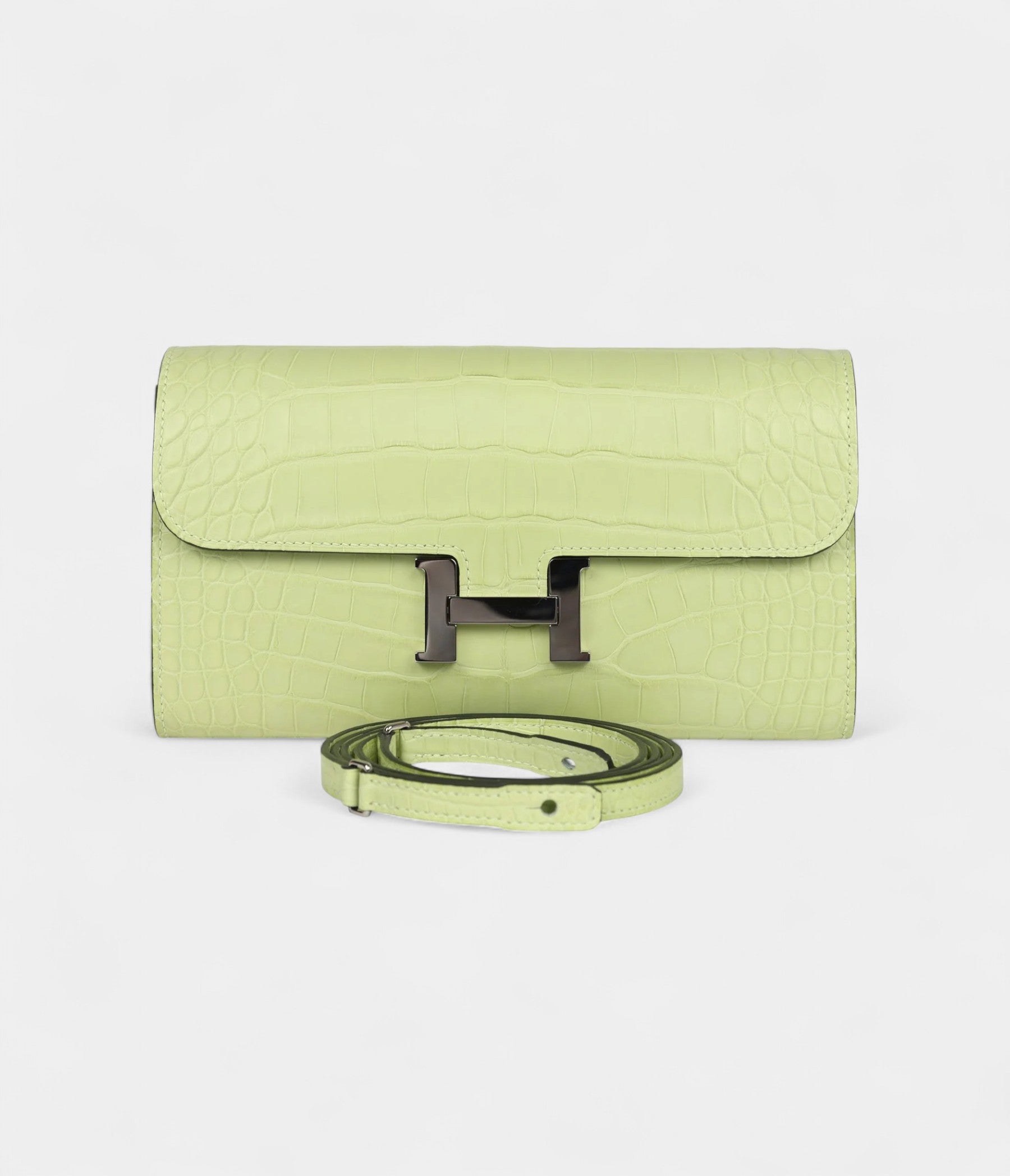 Hermès Constance Wallet To Go Jaune Bourgeon Matte Alligator Palladium Hardware
