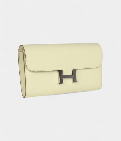 Hermès Constance Wallet To Go Jaune Milton Epsom Palladium Hardware