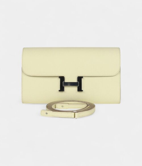 Hermès Constance Wallet To Go Jaune Milton Epsom Palladium Hardware