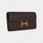 Hermès Constance Wallet To Go Moka Evercolor Gold Hardware