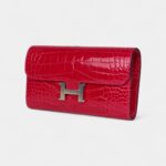 Hermès Constance Wallet To Go Rose Mexico Shiny Alligator Palladium Hardware