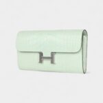 Hermès Constance Wallet To Go Vert D'eau Matte Alligator Palladium Hardware