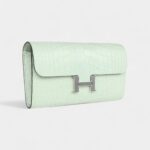 Hermès Constance Wallet To Go Vert D'eau Matte Alligator Palladium Hardware