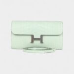 Hermès Constance Wallet To Go Vert D'eau Matte Alligator Palladium Hardware
