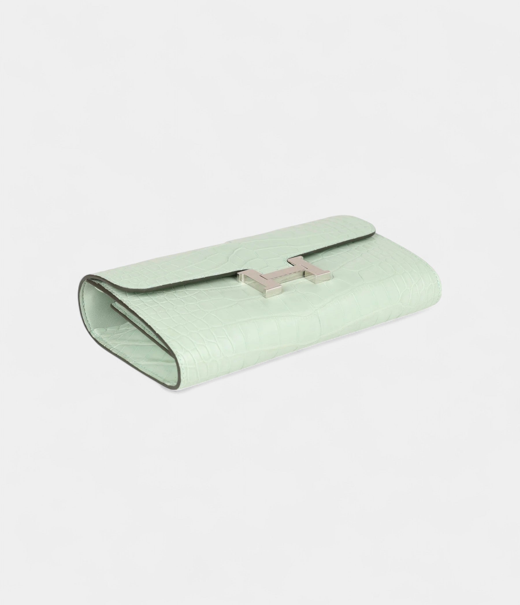 Hermès Constance Wallet To Go Vert D'eau Matte Alligator Palladium Hardware