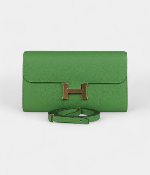 Hermès Constance Wallet To Go Vert Yucca Epsom Gold Hardware