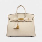 Hermès Craie Togo Birkin 25 Gold Hardware