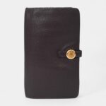 Hermès Dark Purple Clemence Leather Dogon Duo Wallet