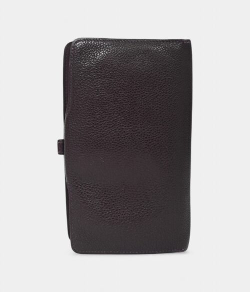 Hermès Dark Purple Clemence Leather Dogon Duo Wallet