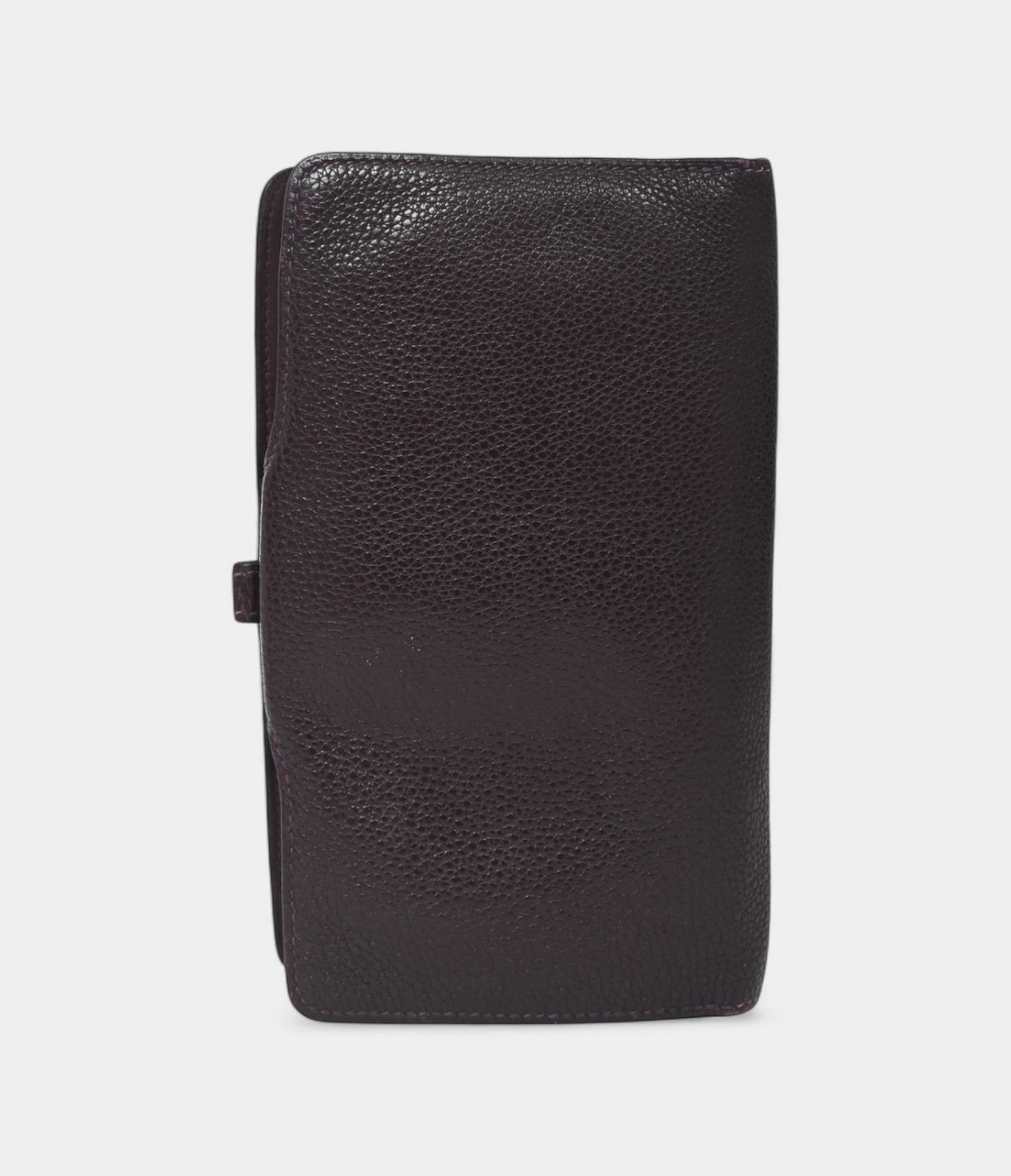 Hermès Dark Purple Clemence Leather Dogon Duo Wallet