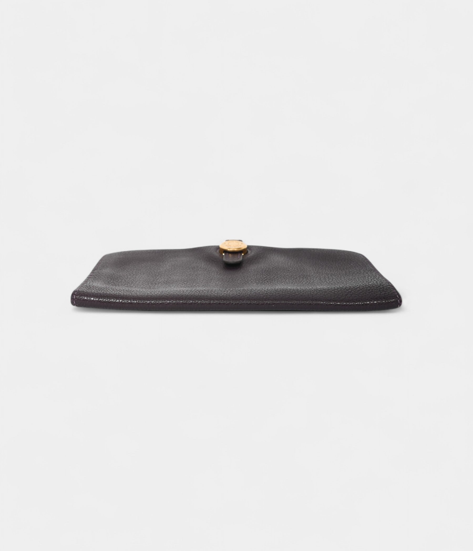 Hermès Dark Purple Clemence Leather Dogon Duo Wallet