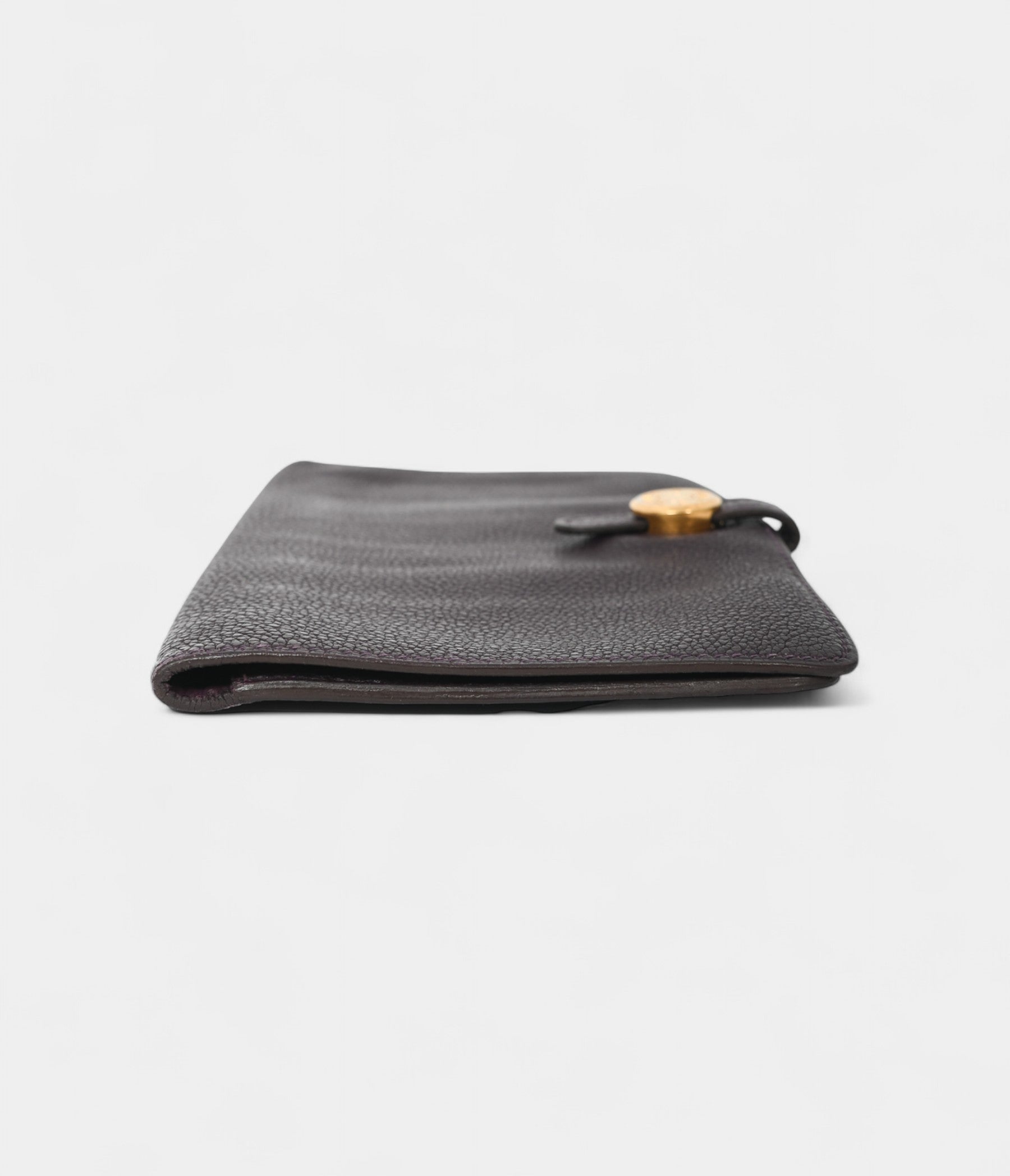 Hermès Dark Purple Clemence Leather Dogon Duo Wallet