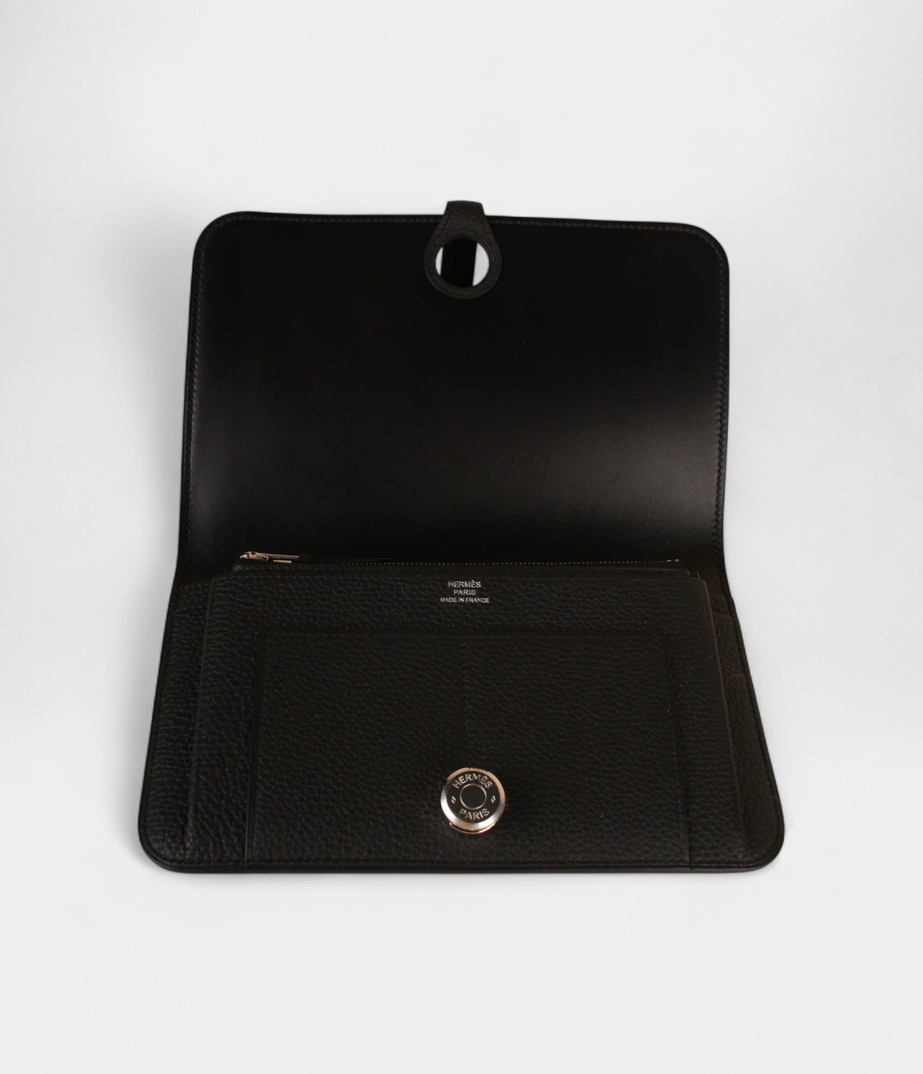 Hermès Dogon Duo Wallet Black Togo