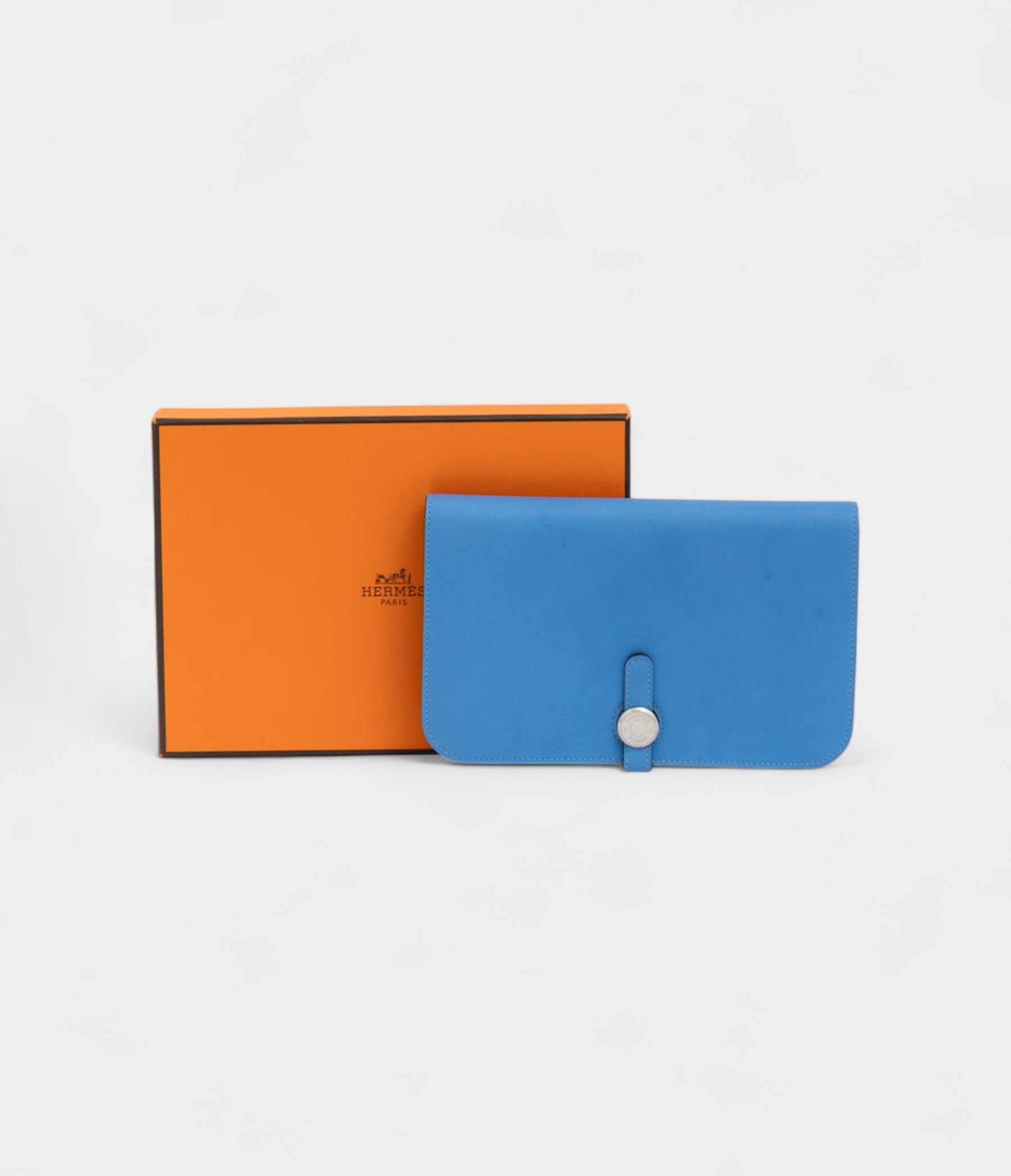 Hermès Dogon Duo Wallet Blue Leather