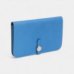 Hermès Dogon Duo Wallet Blue Leather