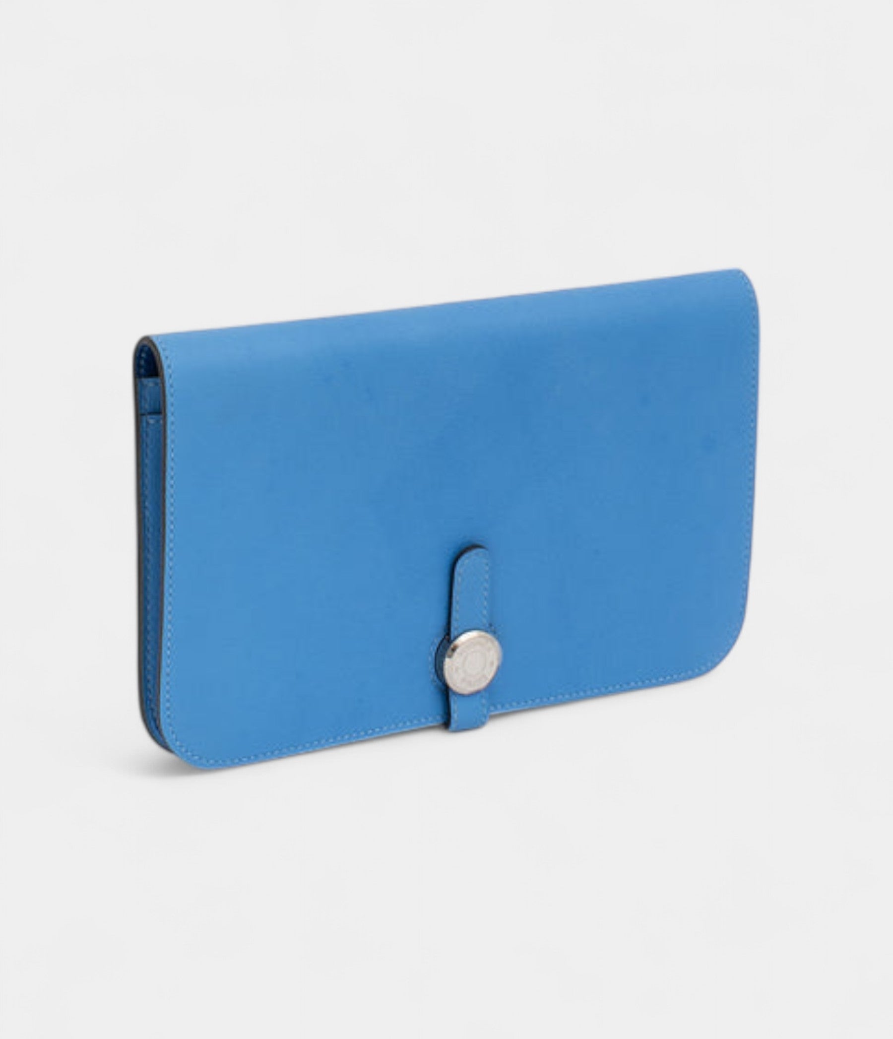 Hermès Dogon Duo Wallet Blue Leather
