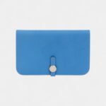 Hermès Dogon Duo Wallet Blue Leather