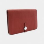Hermès Dogon Duo Wallet In Red Calfskin Leather