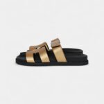 Hermès Oran Sandals Dore Chevre 38 EU