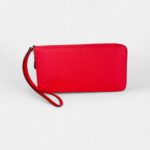 Hermes Epsom Lucky Wrist Azap Leather Pink Red Wallet