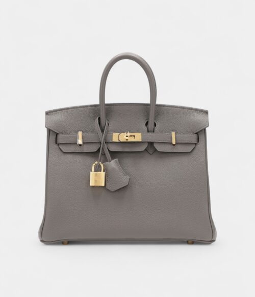 Hermès Etain Togo Birkin 25 Gold Hardware