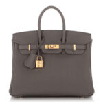 Hermès Etain Togo Birkin 25 Gold Hardware