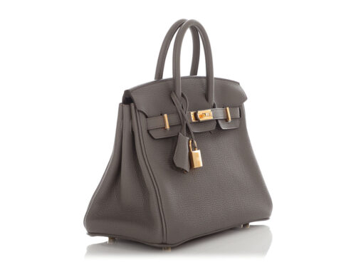 Hermès Etain Togo Birkin 25 Gold Hardware