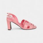 Hermès Eternite 80 Sandal Rose Jaipur Lizard Palladium Hardware 37 EU
