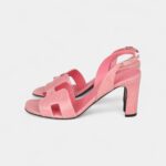 Hermès Eternite 80 Sandal Rose Jaipur Lizard Palladium Hardware 37 EU