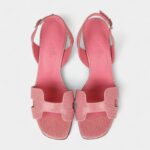Hermès Eternite 80 Sandal Rose Jaipur Lizard Palladium Hardware 37 EU