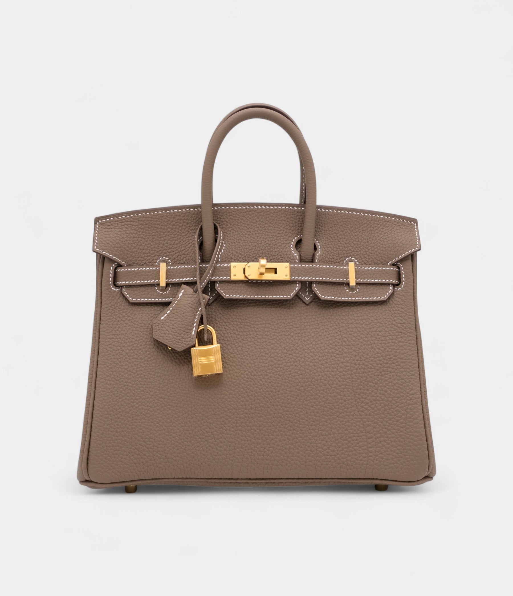 Hermès Etoupe Togo Birkin 25 Brushed Gold Hardware