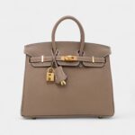 Hermès Etoupe Togo Birkin 25 Gold Hardware