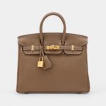 Hermès Etoupe Togo Birkin 25 Gold Hardware